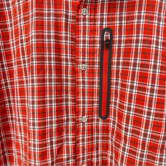 L.L. Bean Men’s Red Plaid Lightweight Summer Short Sleeve Shirt, XL - Picture 4 of 7